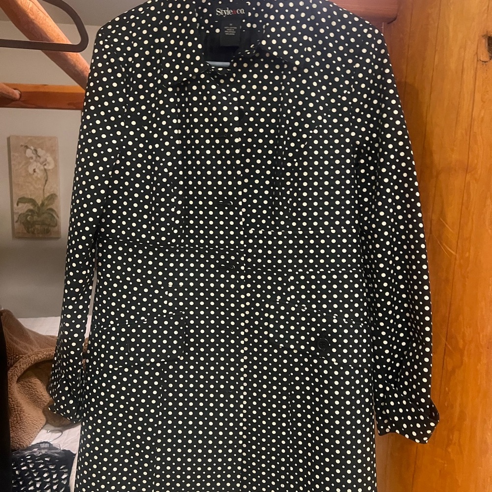 Style & Co. Black and White Polka Dot Jacket